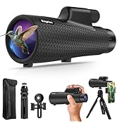 15×55 Monocular Telescope, HD High Powered with Tripod and Phone Adapter, BAK4 Prism, Waterproof ...