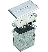 Morris 84003 Residential Floor Box, Screw Lid, Nickel Plated Brass, White Receptacle, 1-Pack