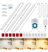 Auplf Motion Sensor Under Cabinet Light, 4 Color Kitchen LED Motion Sensor Cabinet Light USB Powe...