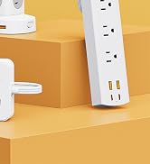 DEPOW Power Strip with 6 AC Outlets and 4 USB-A Ports,Wall Mount 45° Angled Plug Charging Station...