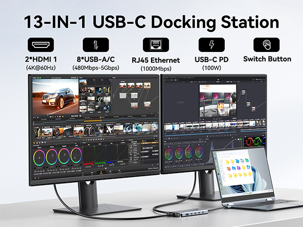 13-IN-1 USB-C Docking Station