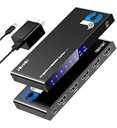 JCHICI 4K HDMI Splitter 1x4 for PS5/Xbox/Apple TV - HDMI 2.0 4K@60Hz HDR10 & Dolby Vision, 1 in 4...