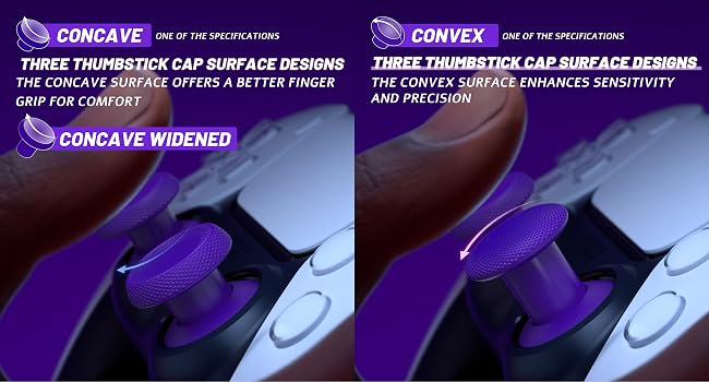 eXtremeRate ThumbsGear EDGE V3 Interchangeable Thumbsticks for PS5, PS4 Controller Analog Joysticks
