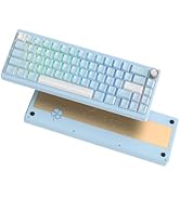Womier SK65 Wireless Mechanical Gaming Keyboard, 60 Percent Retro Creamy Blue Aluminium Keyboard,...