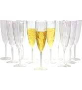 Lillian Tablesettings Premium Champagne Flutes 6 oz. Clear Hard Plastic 1-Piece Disposable Glasse...