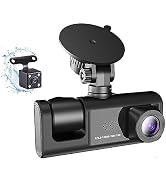 Shkalacar 3 Channel Dash Cam WIFI 3 Cameras, Front Rear and Inside, Rearview Mirror Video Recordi...