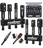 7-Piece High Torque Impact Socket Adapter & Magnetic Bit Holder Set, 1/4" Hex Shank Drill Socket ...