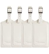 4 Pack Leather Luggage Travel Bag Tags by Travelambo