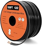 UBOORY 12 Gauge Wire 2 Conductor 100FT, 12/2 Low Voltage Landscape Wire, Low Voltage Wire, Outdoo...
