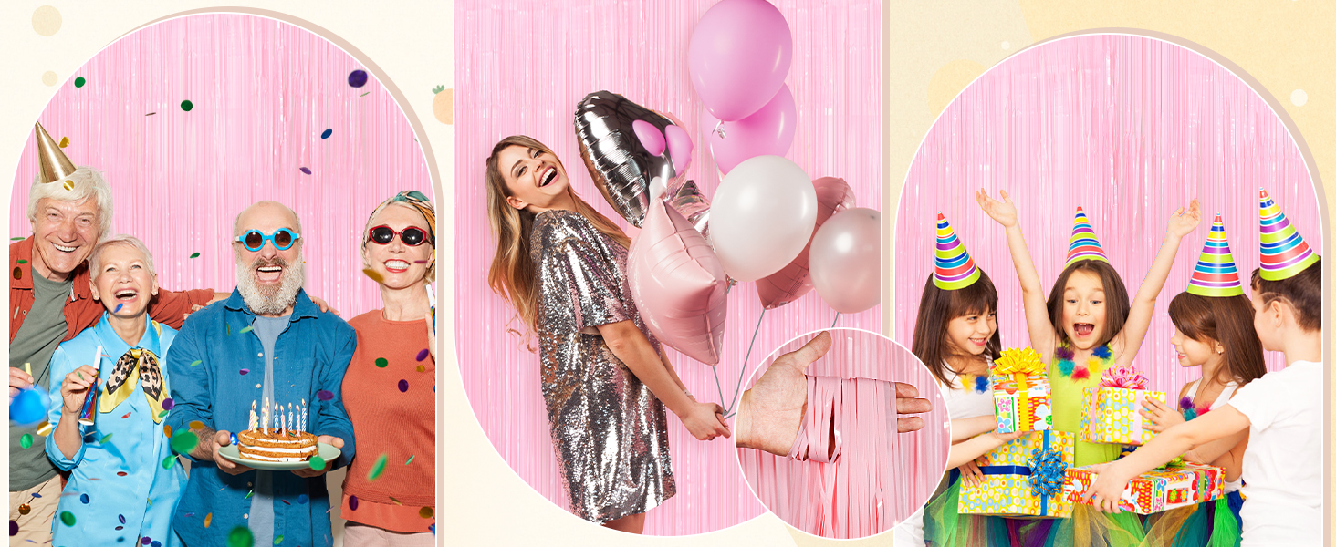 pink party streamers