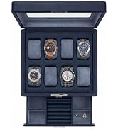 High Quality Leather Watch Case With Drawer, 8 Slot Watch Organizer Case | Watch Box for Men Wome...