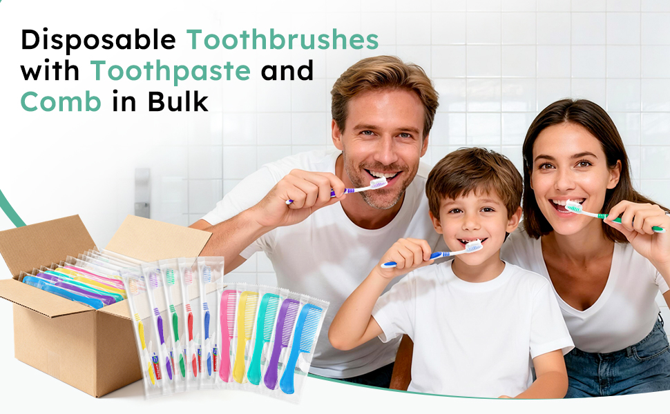 Toothbrushes with Toothpaste and Comb in Bulk