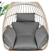 MAGIC ELEPHANT Egg Chair Cushion, Memory Foam Indoor Outdoor Hanging Egg Chair Cushion Replacemen...