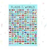 Flags of the World Posters, World Flags Country Flag Classroom Poster, Educational Learning Homes...