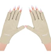 AIRSEE UV Gloves for Nail Lamp,Professional UPF50+ UV Protection Gloves for Manicures Nail Art,Fi...