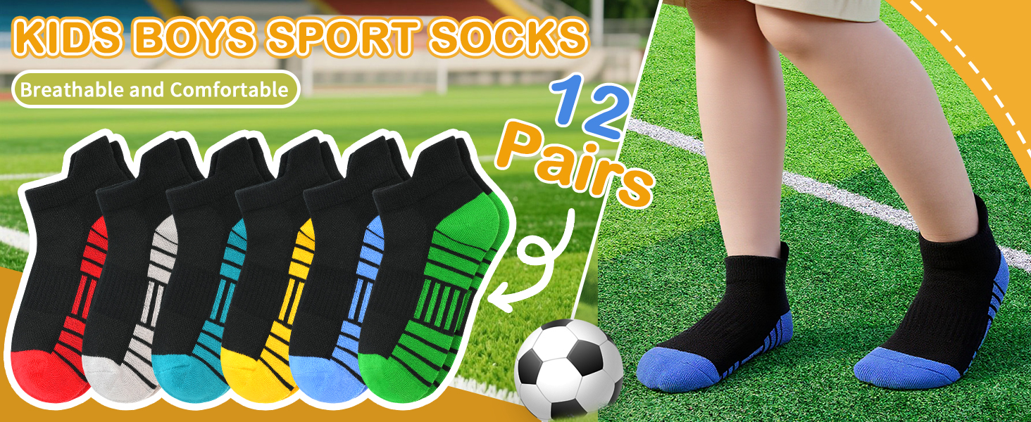 KIDS BOYS SPORT SOCKS Breathable and Comfortable