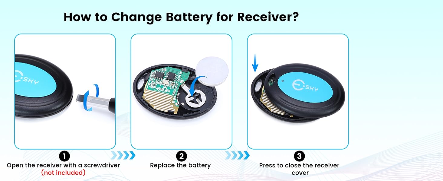Esky Key Finder Locator with Sound, 85dB Item Trackers with 131ft Range Beeper Tags
