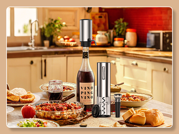 Electric Wine Opener Set, 4 in 1 Electric Wine Bottle Opener