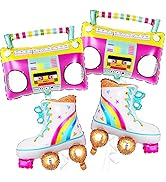 Large, Boombox and Roller Skate Balloon - 22 Inch, Roller Skate Party Decorations | Roller Skate ...