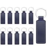 MECCANIXITY Leather Keychain Blanks Bulk Rectangle Laser Engraving Keychain Leather Key Fob Kit w...