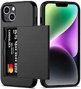 Nvollnoe for iPhone 14 Plus Case with Card Holder Heavy Duty Protective Dual Layer Shockproof Hid...