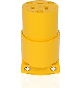 Muelnmey 1PCS Extension Cord Ends Electrical Replacement Connector NEMA 5-15R 15A 125V Yellow She...