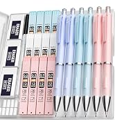 Nicpro 6PCS Pastel Mechanical Pencil 0.5 & 0.7 mm for School, with 12 tubes HB Lead Refills, 3 Er...