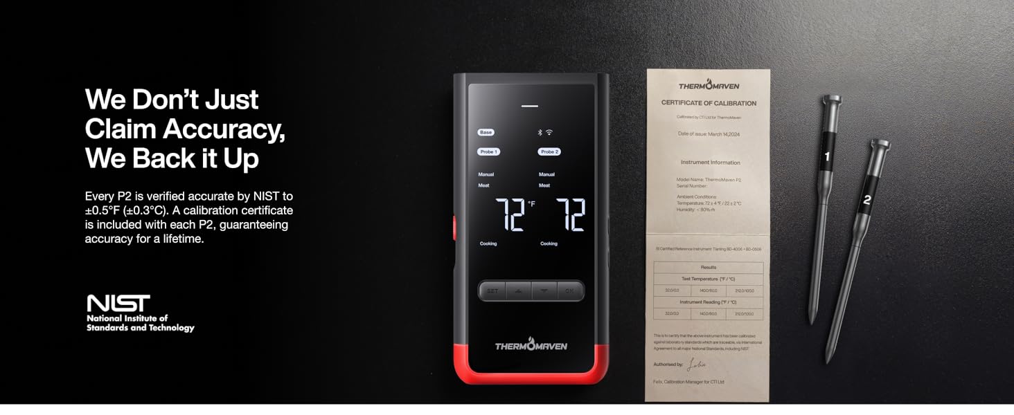 Wireless Meat Thermometer NIST-certified