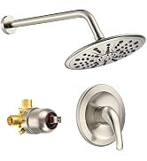 SunCleanse Brushed Nickel Shower System, 9-Inch Rainfall ShowerHead, High Pressure Shower Head wi...