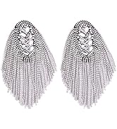 TENDYCOCO Tassel Epaulet Shoulder Pads Rhinestone Shoulder Board Costume Shoulder Jewelry Shoulde...