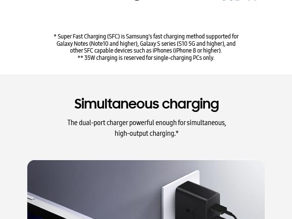 Samsung 35W Duo Wall Charger Adapter Black