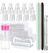 FANDAMEI Nail Polish Gel Remover Tools Kit, 10 Pcs Clear Nail Clips, 100ml Nail Polish Remover Bo...