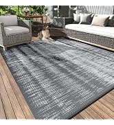 MontVoo Outdoor Rug Waterproof 5x8 ft Outdoor Carpet Patio Rug Mat Reversible RV Camping Rug Plas...