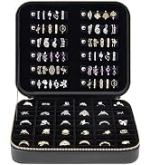 Luxury Leather Ring Storage Organizer Case, Ring Holder for Women/ Girls/ Mothers/ Wife, Portable...