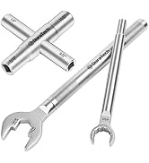 DURATECH 3-in-1 Plumber wrench & 4 Way Sillcock Key, 2-Pack, for Valve, Faucet nuts, and Spigots