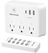 DEWENWILS Wireless Remote Control Outlet, 125V/15A/1875W Remote USB Outlet Switch, 100FT Control ...