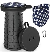 ALEVMOOM Portable Telescoping Collapsible Stool with Cushion & Bag, Retractable Folding Stool for...