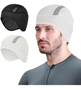 MELASA Mesh Cooling Skull Cap Helmet Liner with Ears Flaps, Breathble Cycling Running Hat Bike Ca...