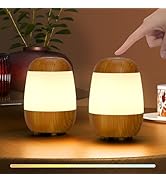 uuffoo 2 Pack Rechargeable Night Light Lamp 3 Color Touch Dimmable LED Portable Table Lamp Batter...
