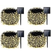 4 Pack Solar Chrismas Lights Outdoor, 170 FT Total 480 LED Solar String Lights for Outside with 8...