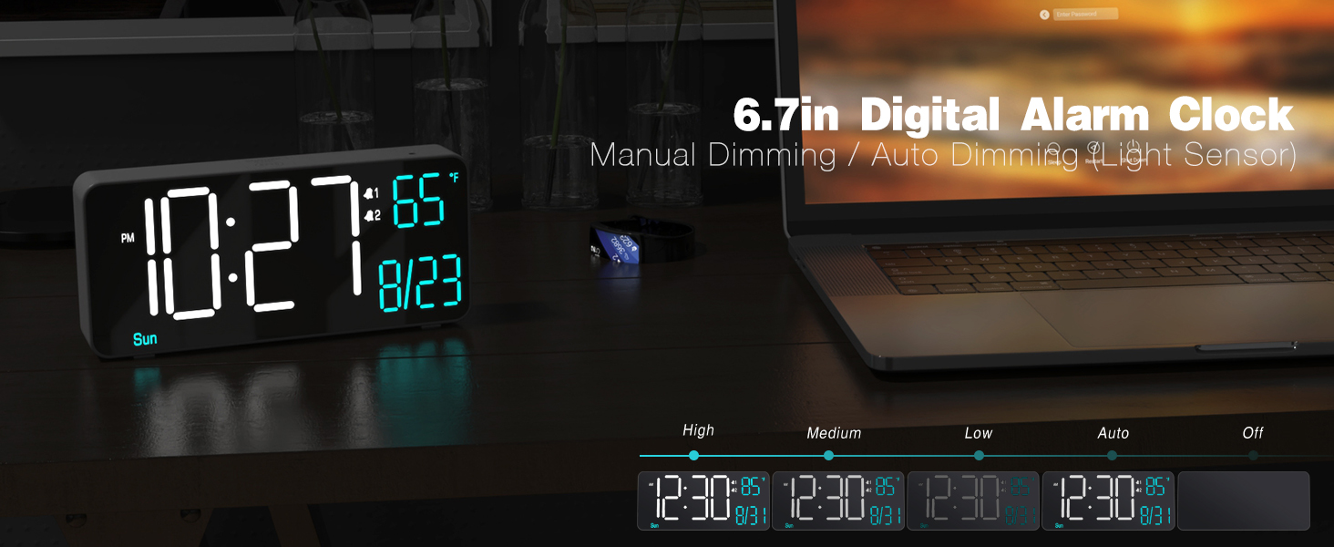 6.7in digital clock