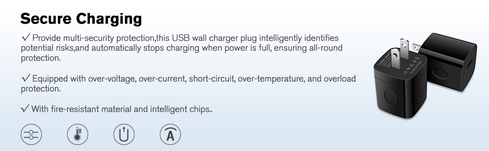 black usb charger block