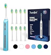 7AM2M Sonic Electric Toothbrush, High Power Rechargeable Toothbrushes, with 8 Brush Heads for Adu...