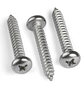 BNUOK #10 x 1 Inch Pan Head Wood Screws, Phillips Drive, Stainless Steel 304 (18-8), Self Tapping...