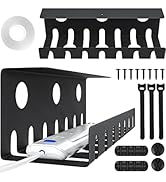 2 Pack Under Desk Cable Management Tray, Metal Cable Tray Basket for Wire Management, No Drill/Dr...