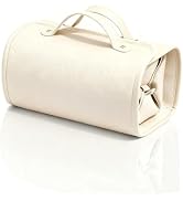 YORJLBK Large Makeup Bag Faux Leather Cosmetic Bag Travel Clear Toiletry Bag for Women Girls Dail...