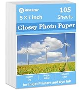 Reastar 5x7 photo paper, 105 Sheets Glossy Photo Paper, photo paper for printer, Inkjet Photo Pap...