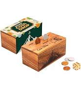 BSIRI Wooden Coin Drop – Dice Game for Adults Teen and Families Wooden Box Tabletop Games for Hom...
