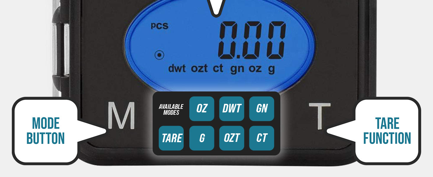 smart weigh ultra slim pocket scale Multi-Function available modes 0z dwt ct g ozt gn hold tare