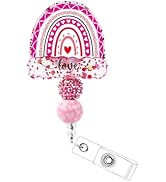 Valentines Day Rainbow Badge Reel - Cosmisun Love Badge Holder Cute Glitter Retractable Clip Funn...